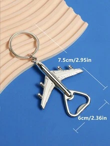 1入組飛機造型金屬鑰匙扣開瓶器，飛機裝飾啤酒愛好者鑰匙扣開瓶器禮物，適用於飛機愛好者 - 彩色 - 查看 5