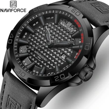 NAVIFORCE 男士休闲商务运动防水手表，父亲节礼物 - 黑色 - 查看 7