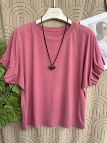 Blusa manga morcego - Rosê - Visão 1