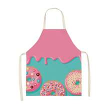 1 pieza delantal de cocina 3D impreso con diseño de pastel postre y café para mujer, delantal de limpieza - Multicolor - Ver 4