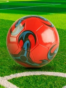 1pc Professional Anti-Burst Football, Official Size For Outdoor Training & Recreational Use, Suitable For Backyard, Park, Beach Play - Red - View 2