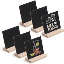 1pc~5pcs China Factory Customized Mini Message Chalkboard Signs Black Board For Family Friends ChildWooden Crafts Small Blackboard Ornaments Message Writing Vertical Display Board Desktop Ornaments Home Decor Back To School Room Decor School Supplies
