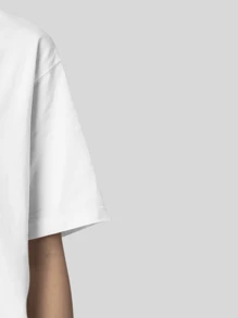 Blouse Oversized T-Shirt Heart And Cross Print Fashion - White - View 5