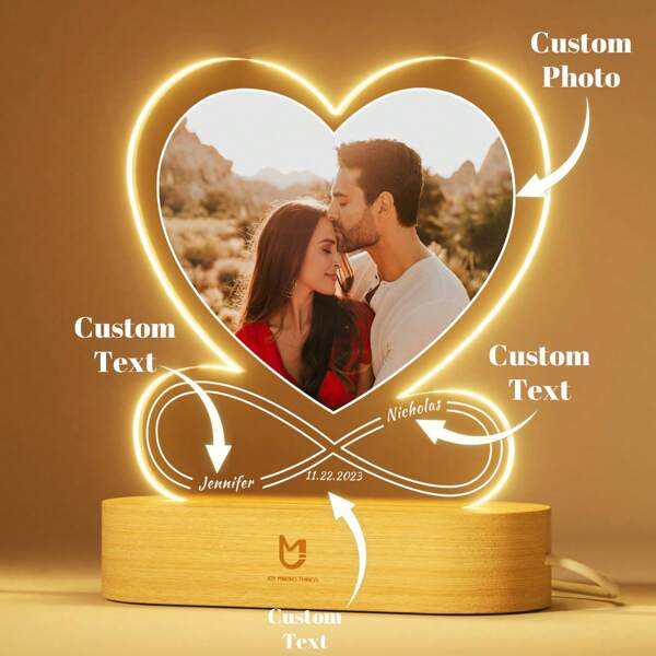 Personalized Gifts Night Light - Love Lamp Customized Gifts For Women Men Couple Valentines Anniversary, Customizable Gifts For Him Her Boyfriend Girlfriend - Infinite Love Fashionable,Colorful,Contracted,Kawaii,Y2K,Minimal Chic,Cute Custom,Personalized,Unique Ideal Gifts For Him Her,Family,Friends,Pet Lovers For Christmas,For Halloween,For Winter,For Fall/Autumn Christmas Decor,Nightlight,Neon Lights,Home Goods,Room Decor, Finds,Holiday Decor,Christmas Lights