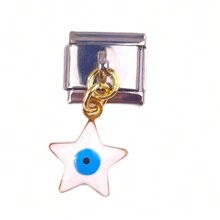 1 pieza Componente de pulsera de  de acero inoxidable al estilo de ojo maligno de Italia lindo y desmontable adecuado para la construcción de bricolaje