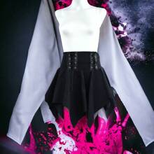 Falda gotica de picos diseño inovador juvenil ideal para ir a fiestas y para uso diario - Negro - Ver 4