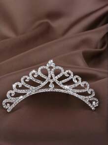 1 Phụ kiện tóc vương miện trắng cho bé gái, Lược cài tóc công chúa đính pha lê kim cương - Nhiều màu - Xem 6