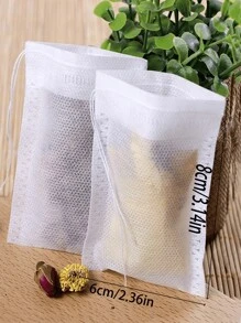 Tea Filter Bag, Safe Natural Material, Empty Tea Bag For Loose Leaf Tea, Loose Tea Bag With Drawstring, Natural Tea Filter Bag Empty Tea Bag With Drawstring Suitable For Leaf Tea, Coffee, Spices, Herbs,50 (White) Back To School