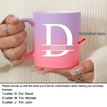 1pc 11oz Personalized Customized Letter Sunset Glow Milk Cup Coffee Mug, Ceramic Milk Cup Coffee Mug, Holiday Gift, Family, Coworker, Leader, Wife, Sister, Funny Gift, Unique Valentine's Day Gift, Mother's Day Gift, Father's Day Gift ,Anti-Mold,Reusable Exquisite,Adorable,Modern,Colorful Custom,Personalized,Unique Ideal Gifts For Him Her,Boyfriend,Girlfriend,Dad,Mom,Family,Friends For Anniversaries,For Valentine's Day,For Mother's Day,For Birthdays,For Children's Day,For Father's Day,For Graduation,For Weddings,For Housewarming Dining Room,Living Room,Bedroom,Office,Tea Room,Home,School - 11oz Sunset Glow - View 31