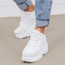 Women Wedge Sneakers - 白色 - 查看 1