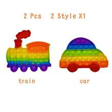 2/3 Pcs Traffic Pop Fidget Toys Set, Silicone Rainbow Traffic Popper Fidget Set, Birthday Gifts, Easter Basket Stuffers, Christmas Gifts,Autism Learning French Popits Push Pop Bubble Popping Sensory Toy For Kids