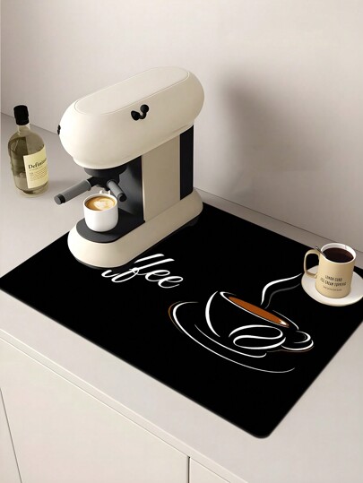 1pc, Coffee Machine Diatom Mud Drainage Pad, Soft Rubber Drain Pad, Non-Slip Super Absorbent And Wear-Resistant Dish-Washing Dry Pad, Placemat For Countertop Dining Kitchen Table Mat, Pet Pad, Courtyard Table Decoration, Household Kitchen Supplies School Supplies Back To School