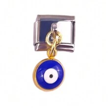 1 pieza Componente de pulsera de  de acero inoxidable al estilo de ojo maligno de Italia lindo y desmontable adecuado para la construcción de bricolaje