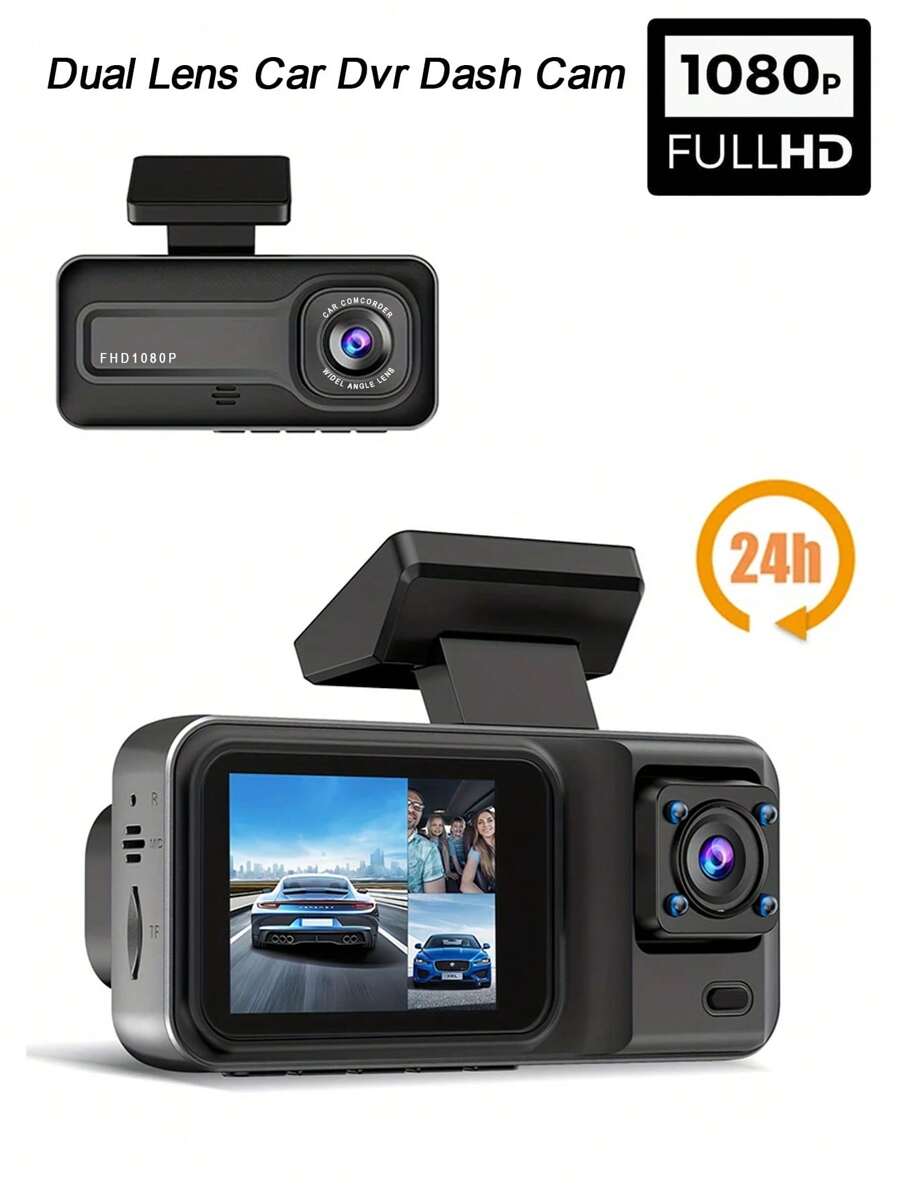 GMAIPOP Dual Lens Dash Cam For Car HD 1080P Car Video Recorder Night Vision G-sensor Loop Recording Car DVR Camera Parking Monitor - Black - View 1