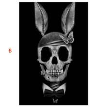 1PC Đậm Giới Học Thuật Nghệ Thuật Đầu Lâu Poster Cho Phòng Khách Trang Trí Nhà Gothic Kinh Dị Hộp Sọ Đen Trắng Vải Bố Tranh Treo Tường nghệ Thuật, Không Gọng - Đen và trắng - Xem 5