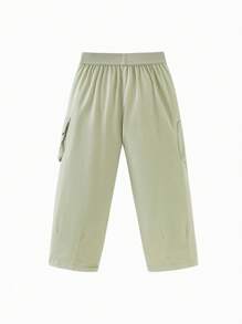 mini bala Quần dài trẻ em Tween Boys co giãn mềm mại có kết cấu thoáng khí làm việc dài - màu xanh lá - Xem 5