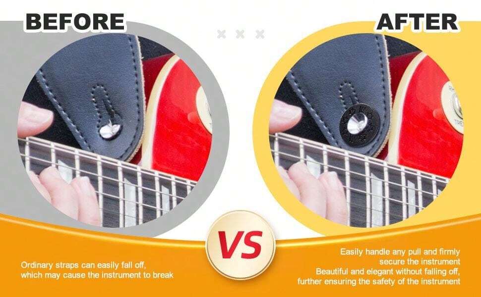 10pcs Professional Rubber Strap Locks For Electric Guitar And Bass