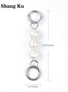 Chuỗi mở rộng vòng cổ ngọc trai có móc kim loại hình trái tim - Màu be - Xem 2