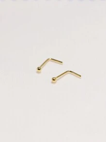 2个925纯银1.5毫米迷你球形鼻钉穿孔饰品