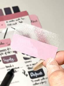 1pc 60/120/240pcs Transparent Black & Pink Index Stickers, Writeable Divider Stickers, Adhesive Sticky Notes, Classification Labels, Adhesive Memo Tabs, Page Markers, Book Labels, Sticky Labels, Stationery Stickers Back To School