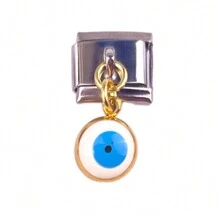 1 pieza Componente de pulsera de  de acero inoxidable al estilo de ojo maligno de Italia lindo y desmontable adecuado para la construcción de bricolaje