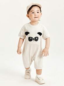 mini bala Baby Boys Cute One-Piece Clothes Baby Skin Friendly Rompers Crawling Clothes - Khaki - View 1