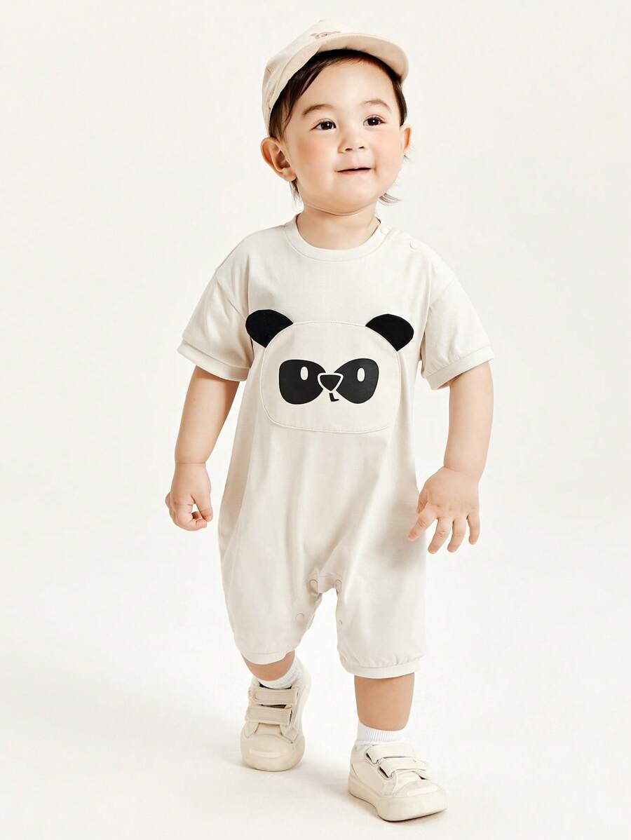 mini bala Baby Boys Cute One-Piece Clothes Baby Skin Friendly Rompers Crawling Clothes - Khaki - View 1