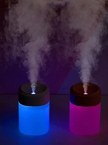 1pc White/Pink USB Powered Mini 200ML Humidifier With Colorful Night Light, Tabletop Decorative Lamp