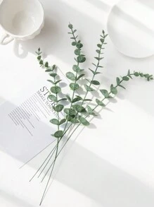 3/10/30/50/80 件装人造金色植物装饰，仿金桉树枝，仿真叶丛，适用于室内/室外家居装饰、餐桌、花园、婚礼、情人节、新年、生日、毕业典礼等场合。 - 綠色 - 查看 6