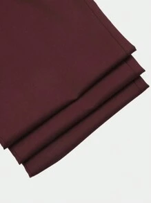 CLOUDSTYLE Bộ áo khoác dài tay có cổ tương phản Xuân/Thu, áo vest và quần phù hợp để đi lại hàng ngày - Màu Đỏ Sâu - Xem 7