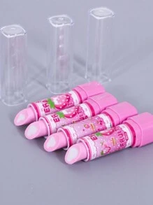 1 Set Cartoon Lipstick Shaped Fruit Erasers For Children, Creative Stationery, Realistic Lipstick Erasers,Back To School