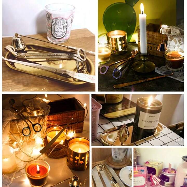 1pc Copper Candle Snuffer With Bronze Candle Wick Trimmer