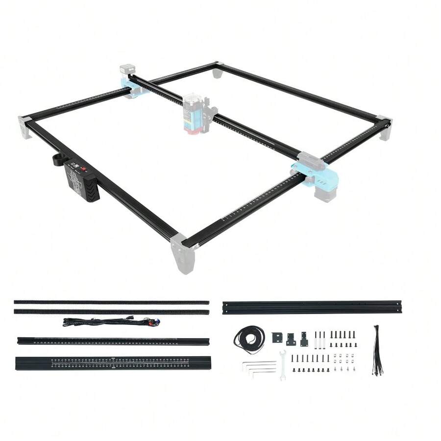 Laser Engraver Y-Axis Extension Kit, Quick Assembly Laser Engraver Carving Area Expansion Kit With Full Accessories For TTS-25/TTS-55, Extended Engraving Area To 600x600 Mm - Black - View 1