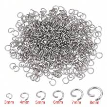 500pcs 3/4/5/6/7/8mm Stainless Steel Open Jump Rings O Rings Double Loops Jewelry Split Rings For Earring Bracelet Necklace Pendant Jewelry Keychain DIY Craft Making