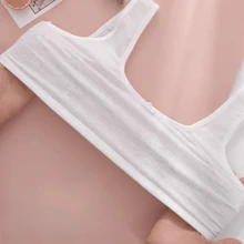 青春期少女内衣，小学生初中女生发育期背心，青春期少女网纱吊带背心，双层轻薄防凸点 - 淺灰色 - 查看 4