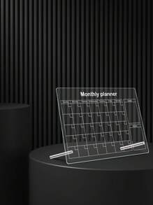 1套亞克力桌面裝飾擦寫板（附6支彩色白板筆）可擦拭的備忘錄日曆規劃透明留言板提醒顯示板，辦公室備忘錄寫白板