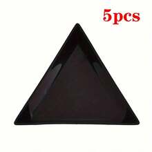 5Pcs Triangle Plastic Rhinestone Nail Art Storage Box Plate Tray Holder Container Jewelry Glitter Cup DIY Decoration Dotting Tool - Multicolor - View 10