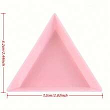 5Pcs Triangle Plastic Rhinestone Nail Art Storage Box Plate Tray Holder Container Jewelry Glitter Cup DIY Decoration Dotting Tool - Multicolor - View 3