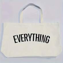 Bolso grande de lona extra grande, bolso de compras portátil, plegable y resistente para la playa - Blanco - Ver 7