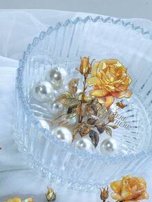 1 Gói/20 Tờ Retro Hoa Hồng Laser Toàn Phương Chữ Cái Tiếng Anh Giấy Vàng Thú Cưng Miếng Dán Trang Trí Chất Liệu - Nhiều màu - Xem 6