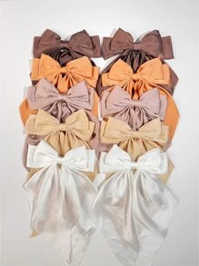 10 Brown Series Color Women's Big Bow Hair Clip, Fashionable And Elegant Silk Bow, French Vintage Bow Hair Accessories, Cost-Effective Gifts, Fast Shipping, Perfect For Parties,School Halloween Claw Clips Hair Claws Hair Barrettes - Multicolor - View 9
