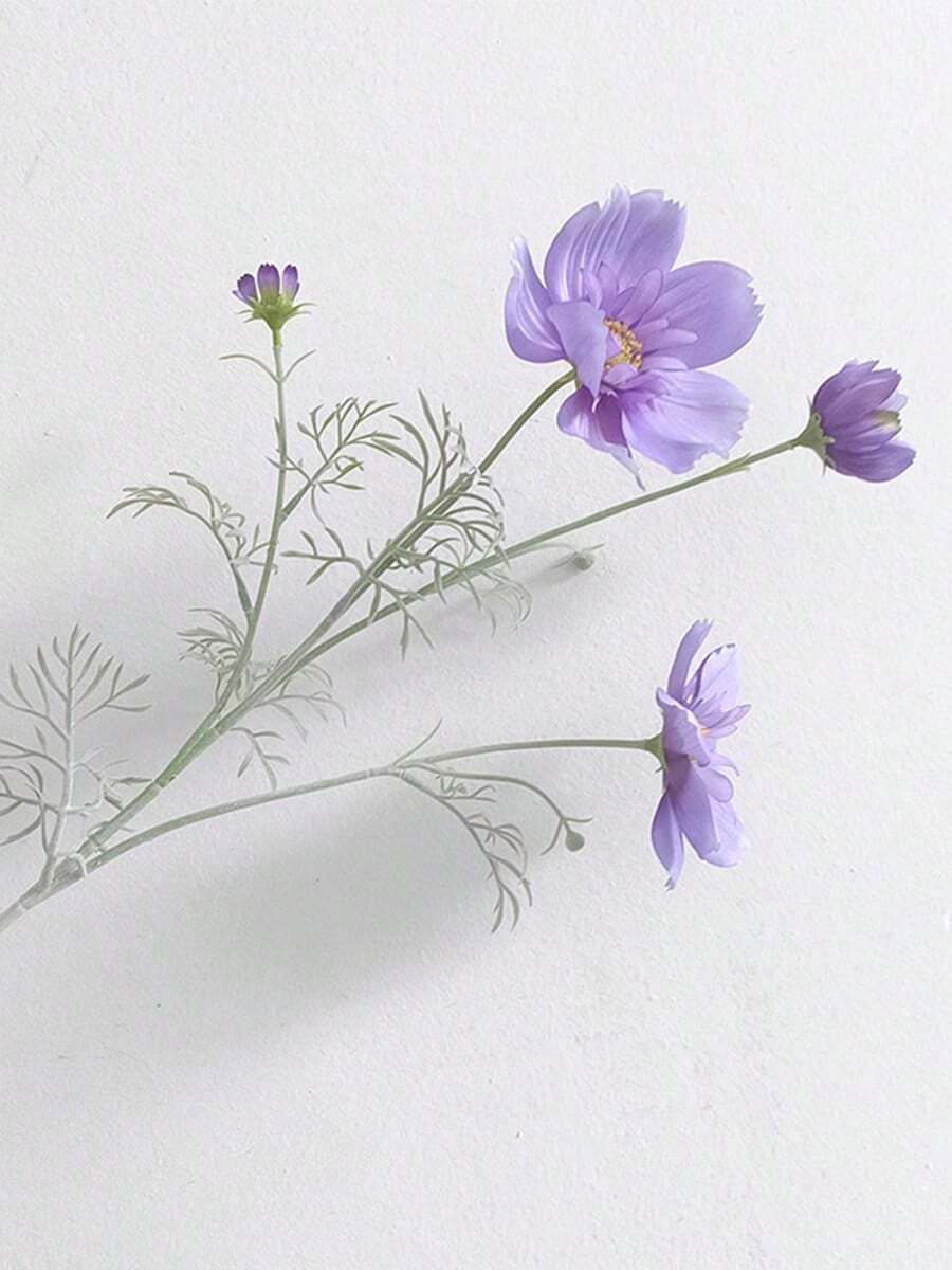 3PCS Artificial Cosmos With Stems Fake Flowers For Living Room