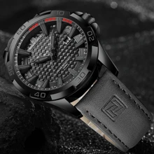 NAVIFORCE 男士休闲商务运动防水手表，父亲节礼物 - 黑色 - 查看 5