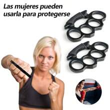 Manopla Puño Americano Defensa Personal De Boxer 2 Piezas - Negro - Ver 8