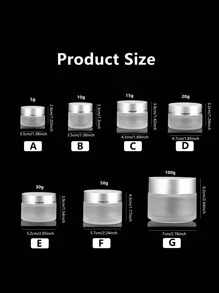 1入組磨砂玻璃霜罐液體粉底霜臉霜瓶眼影唇膏化妝罐 - 銀色 - 查看 2