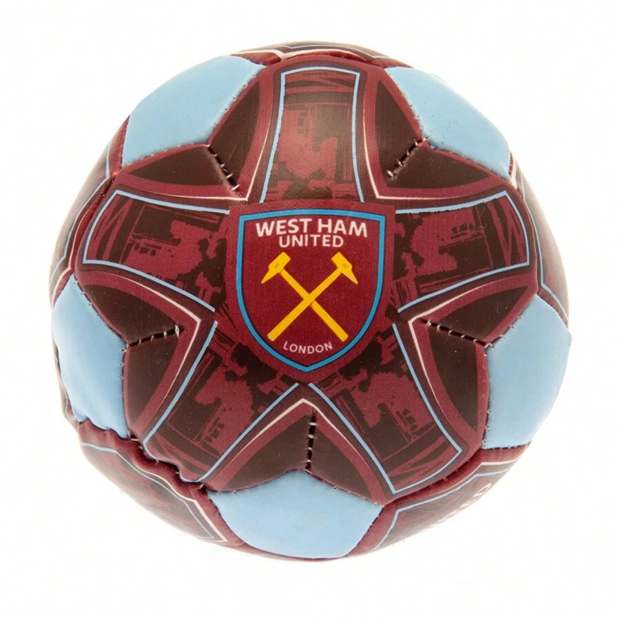 West Ham United FC Soft Mini Football (Burgundy/Sky Blue) - Burgundy - View 1
