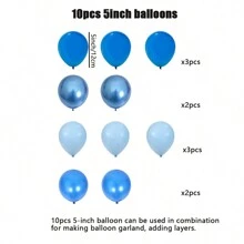 Conjunto de 10/40 globos de látex azul y blanco con confeti para suministros de fiestas temáticas de cumpleaños, decoración de boda bautista, despedida de soltera, Navidad