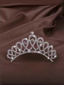 1 Phụ kiện tóc vương miện trắng cho bé gái, Lược cài tóc công chúa đính pha lê kim cương - Nhiều màu - Xem 8