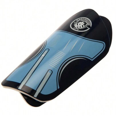 Manchester City FC Childrens/Kids Crest Shin Guards (Blue/Black)