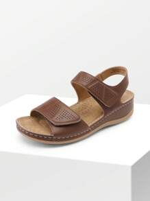 Wedge Sandals For Summer Dressy Casual Comfortable Sandals For Women Outdoor - 棕色 - 查看 1